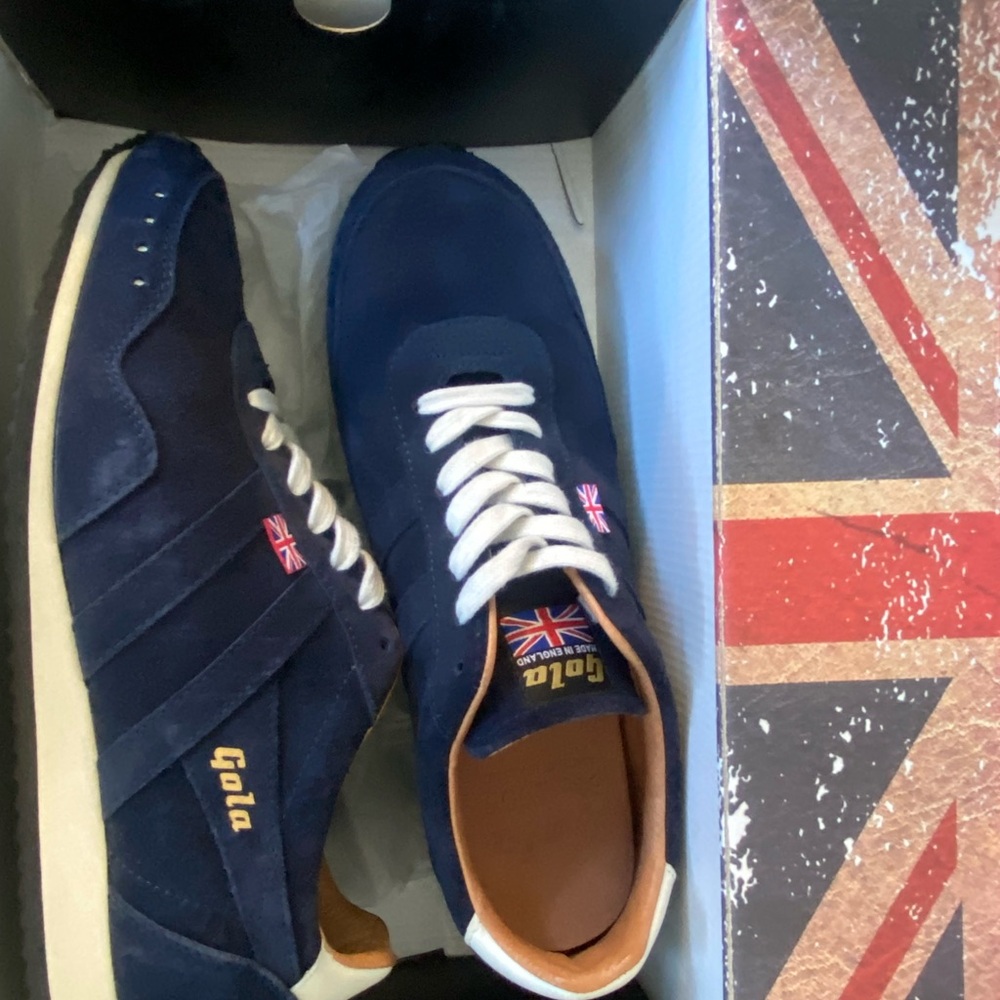Gola Men's Navy and White Sneakers Made In England “1905” Rare Best Quality